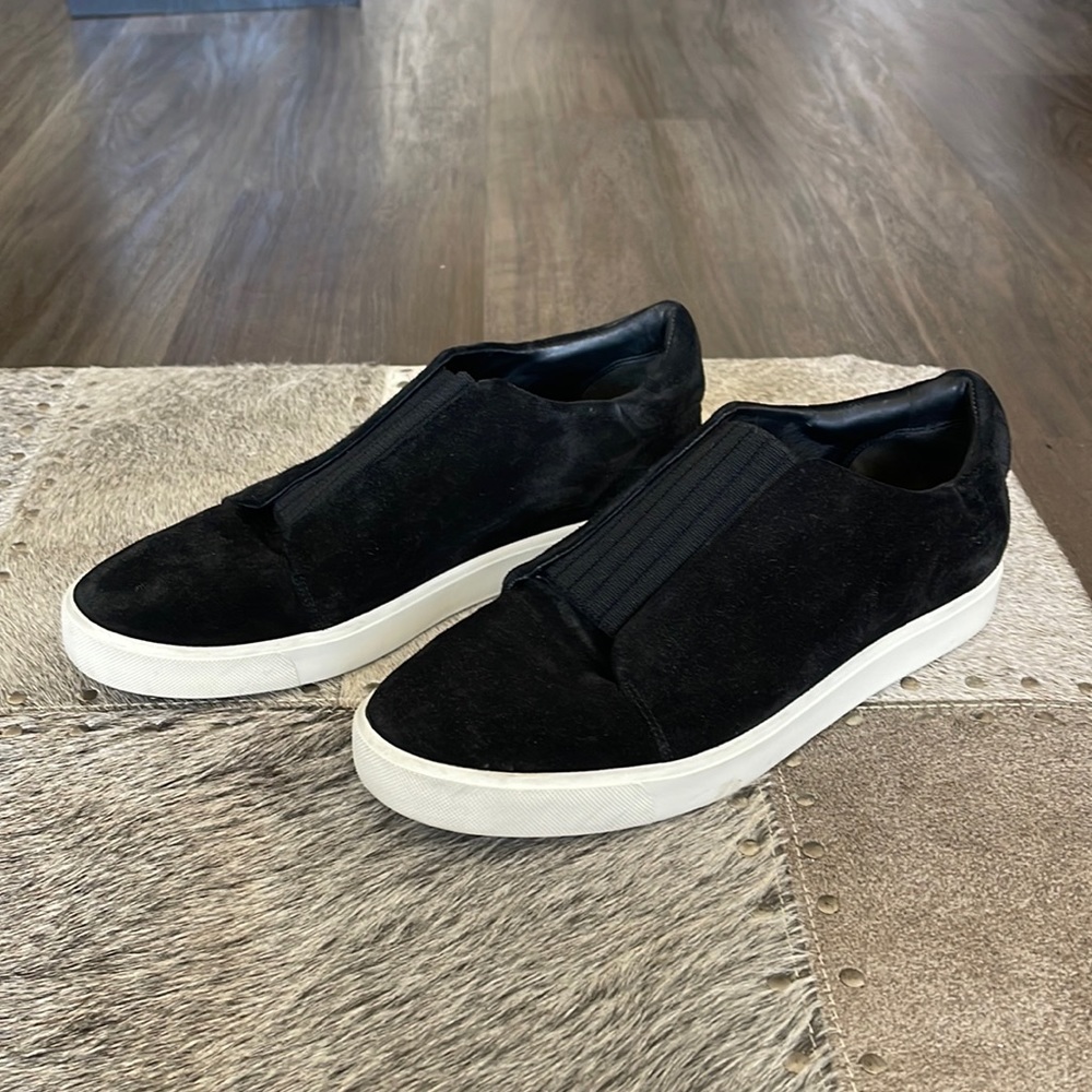 Vince Suede Slip-On Sneakers slides in Black